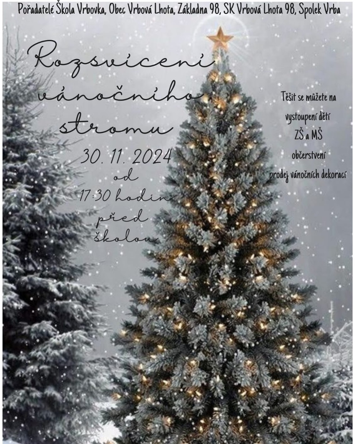 Rozsvícení vánočního stromečku 30.11.2024